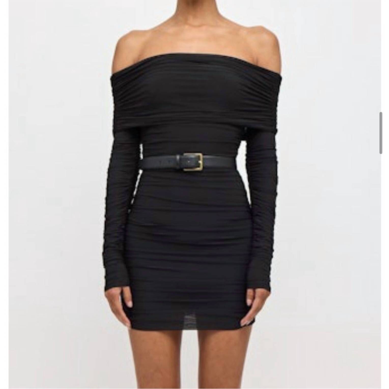 New Ronny Kobo Kya Off The Shoulder Mini Dress In Black